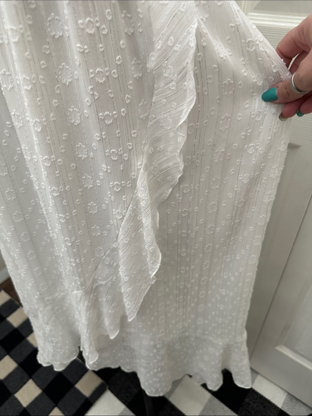 NWT Versona White Ruffle Hi-low Dress Sz XL - Picture 3 of 6